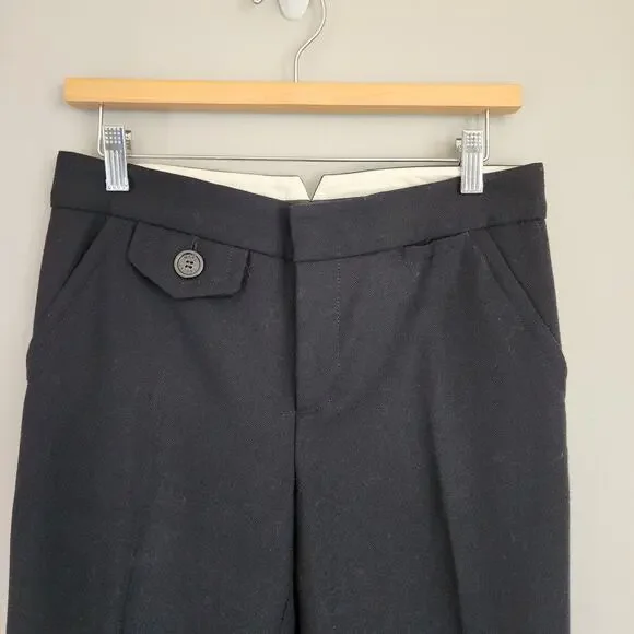 Marc Jacobs 100% Wool Black Mid-Rise Dress Trouser Pants Women's Size 8 - Picture 4 of 13